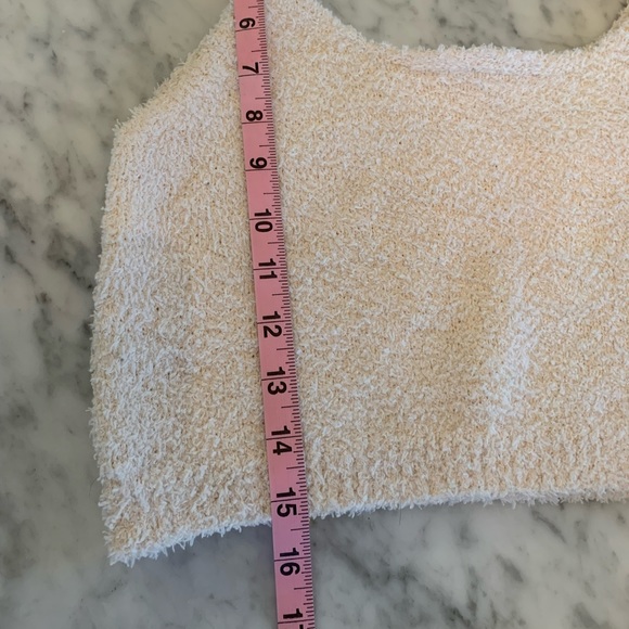 Fashion Nova cropped tank + short set in fuzzy squishy cozy cream size XL - Picture 5 of 9